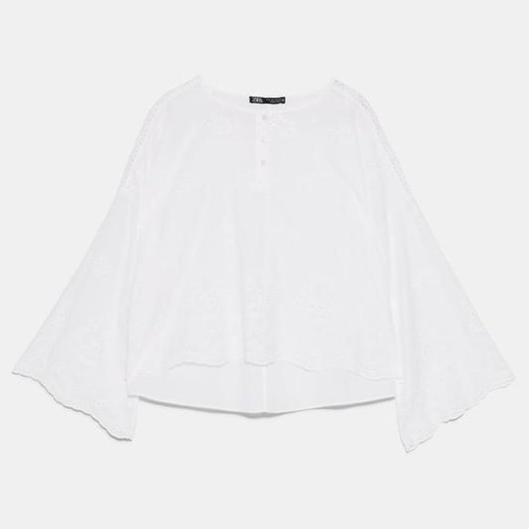 ZARA | Embroidered Blouse - Picture 8 of 8